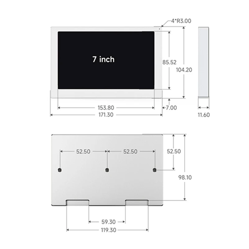 Pantalla IPS de 7 pulgadas, chasis USB, pantalla secundaria, atmósfera RGB, 800x480, función de recogida de sonido