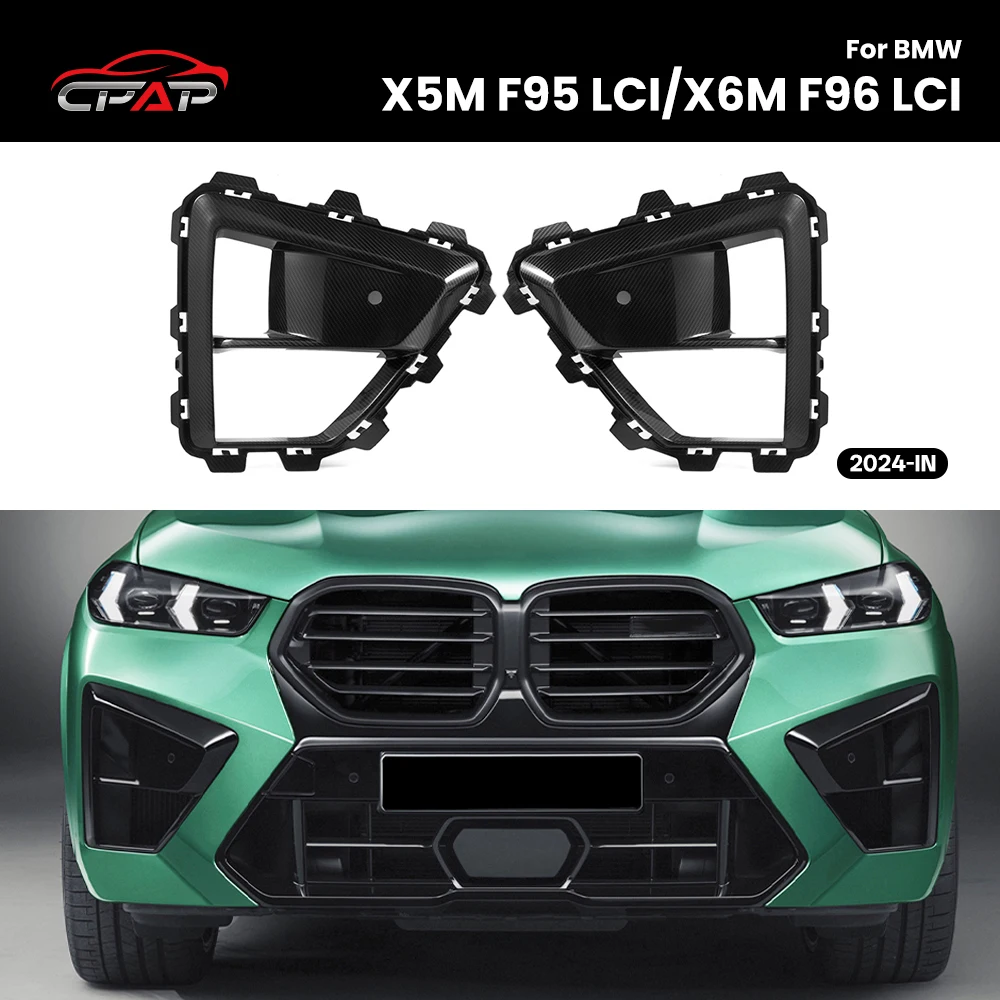 

Real Dry Carbon Fiber Front Side Fender Air Vent Trim For BMW X5M F95 LCI/X6M F96 LCI OEM Style 2024-IN
