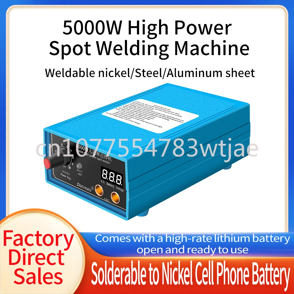 High Power 5000W Spot Welding Handheld Machine Portable 0-800A Current Adjustable Welders for 18650 Battery