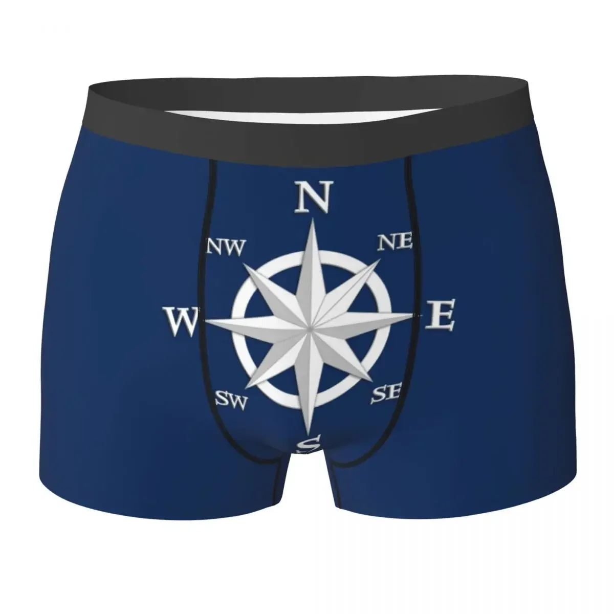 Men's Eight Point Compass Rose Underwear Funny Boxer Shorts Panties Male Breathable Underpants S-XXL