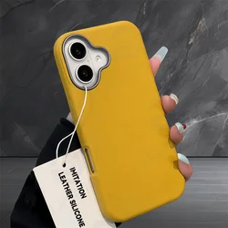 Candy Color Lichee Pattern Silicone Shockproof Phone Case For iPhone 12 13 14 Plus 14 16 Pro Max Luxury Imitation Leather Cover