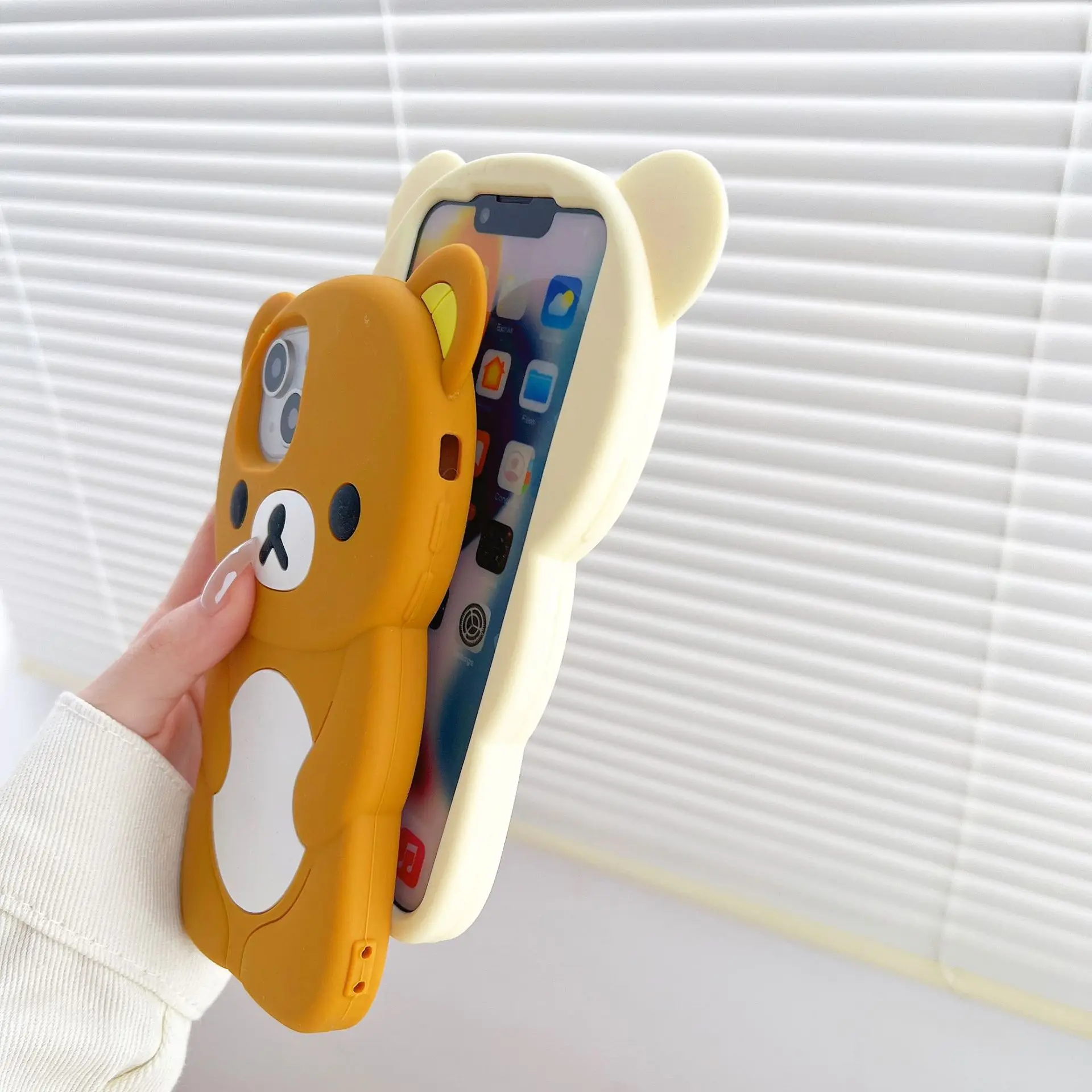 Für iPhone 18 17 16 15 14 13 12 11 Pro Max mini Plus Xs XR 6 7 8 Plus Brillen Rilakkuma Bär Silikon Weiche Hülle – Detail 11