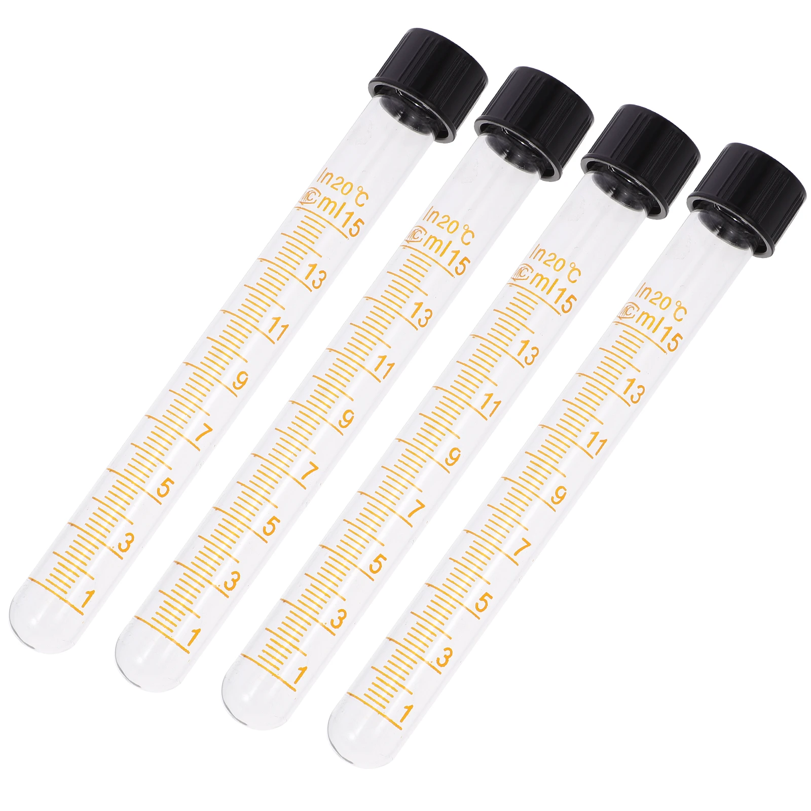 

4 Pcs Test Tube for Experiment Screw Leak-proof Glass Lab Vials High Temperature Resistance Empty Tubes