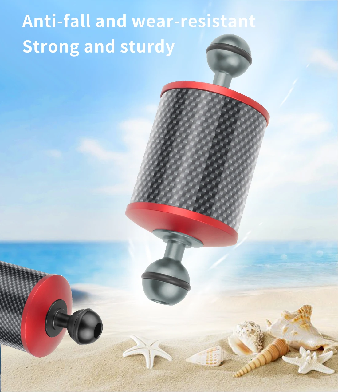 Verbesserter Tauch-Auftriebsarm, Dual-Kugelkopf, D60 mm, schwimmender Arm, Tauchtablett-Verlängerungshalterung für Gopro 11 Insta360 X3 SLR-Kamera – Detail 11