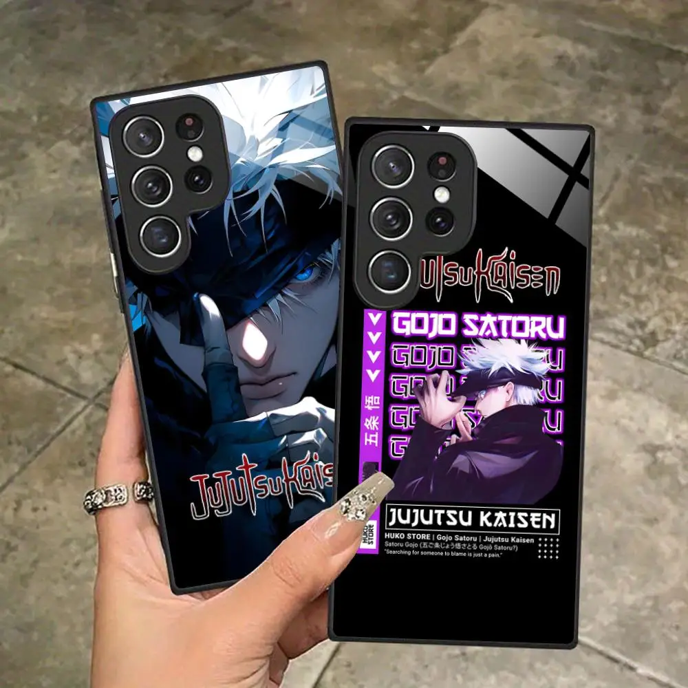 

Чехол для телефона Jujutsu Kaisen Satoru Gojo для Samsung Galaxy A56 55 54 53 52 51 36 35 34 23 16 15 5G Стеклянный чехол для мобильных телефонов