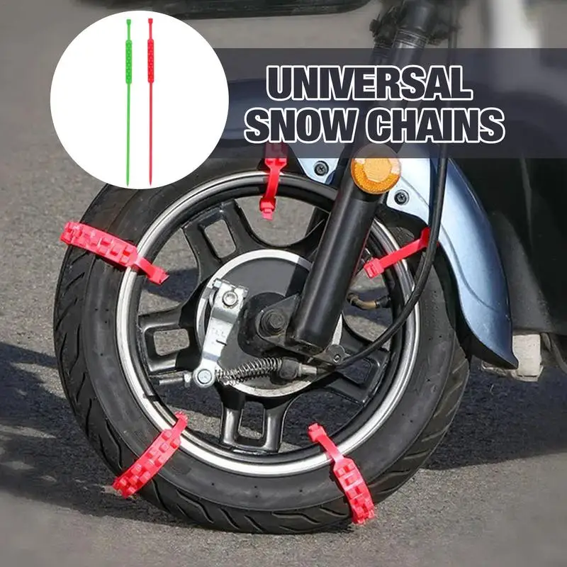 

Motorcycle Tire Chains Set Motorbike 10Pcs Tire Traction Strap Universal Snow Road Mud Ice Sand Tire Chain Set For Bike Vehicles