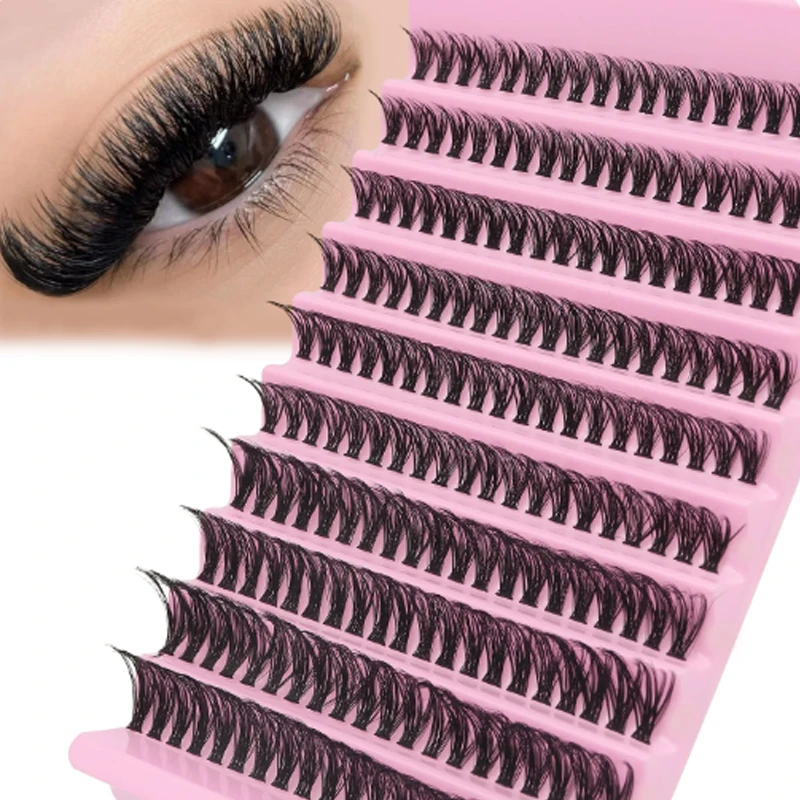 40/30/20/10D Clusters False Eyeashes 100/200Pcs Volume Individual Eyelashes Wispy Fluffy Lash Clusters Eyelash Extension Makeups