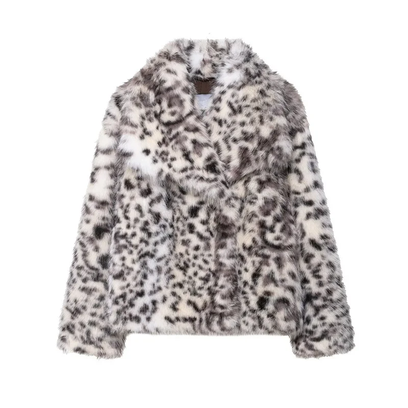 Maxdutti Ins Fashion Blogger Cappotto invernale in pelliccia sintetica con stampa animalier vintage alla moda francese per giacca da donna Top da donna
