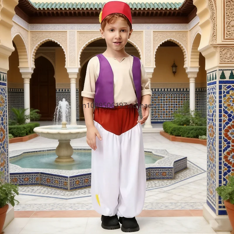 

Aladdin Prince Cosplay Costume Anime Tale Role Play Outfits Stage Performance Sets World Book Day Party Dress Up for Enfant
