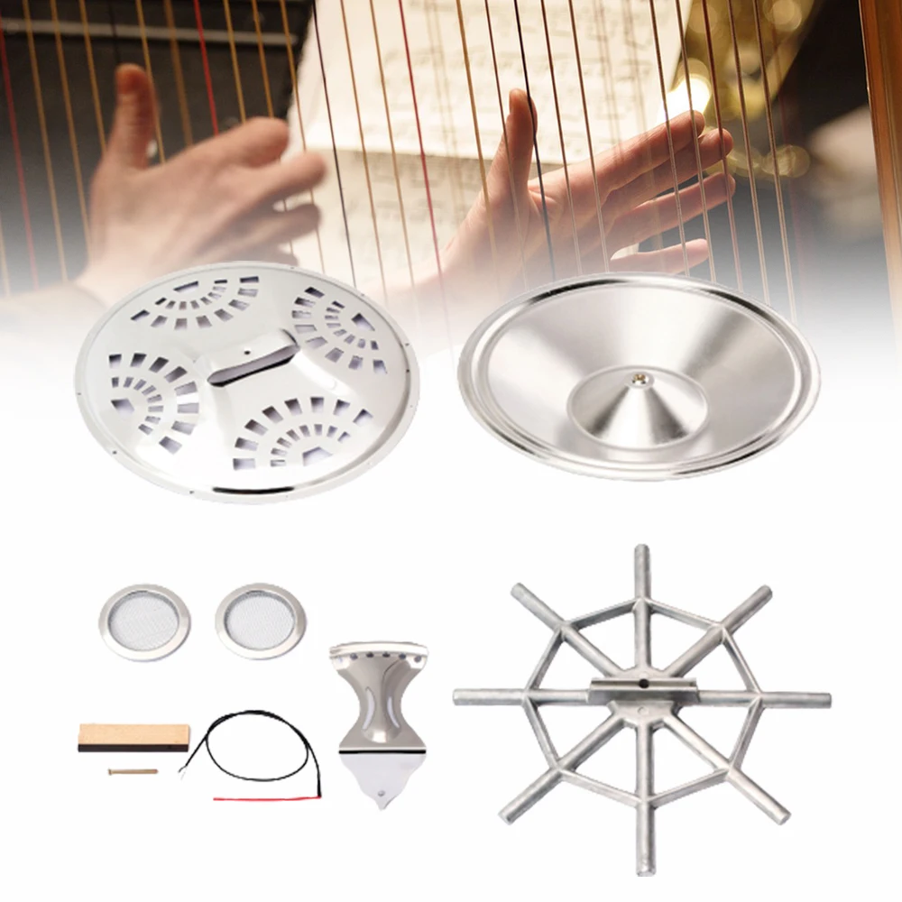 8pcs Resonator Cones Soundhole Screens Tailpiece Bridge Saddle for Guitar Fender Saddles Acoustic Guitar