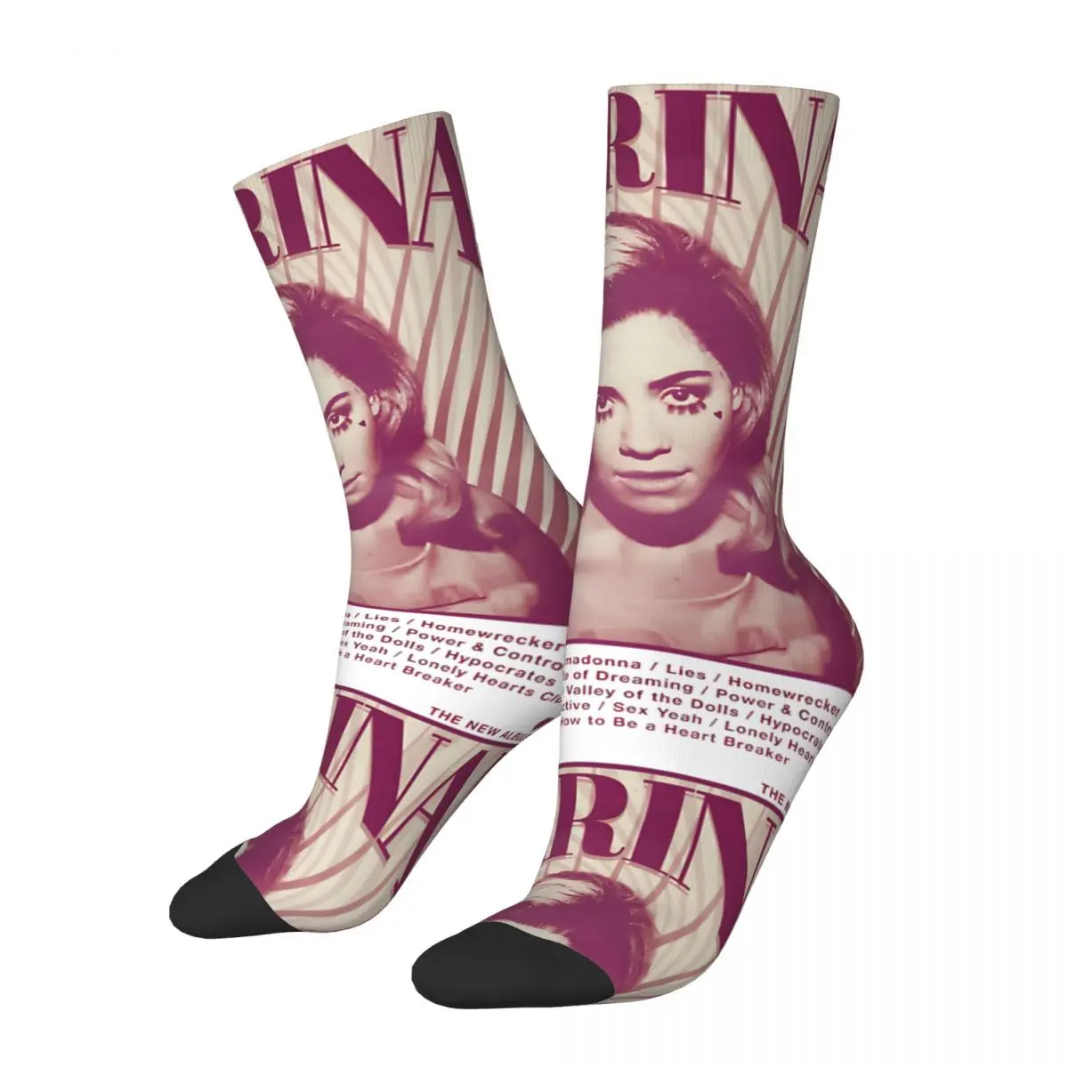 Marina Electra Heart Men's Socks Retro Harajuku Marina Street Style Novelty Pattern Crew Sock