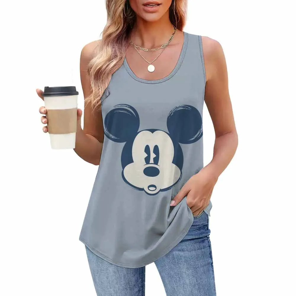 

Женская майка с принтом Микки Мауса Диснея, женская майка в стиле Y2K, женская одежда, женская майка на каждый день
