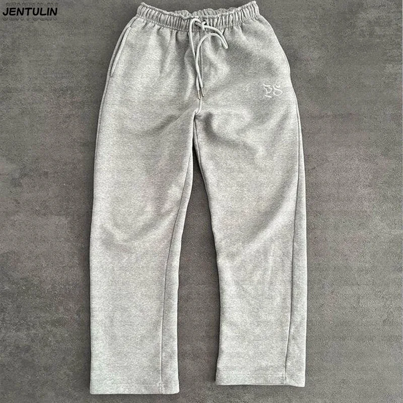 Men's Loose Casual Jogger Pants Elastic Waist Fleece Lined Winter Sports Sweatpants Drawstring Design Set Men Clothing Women