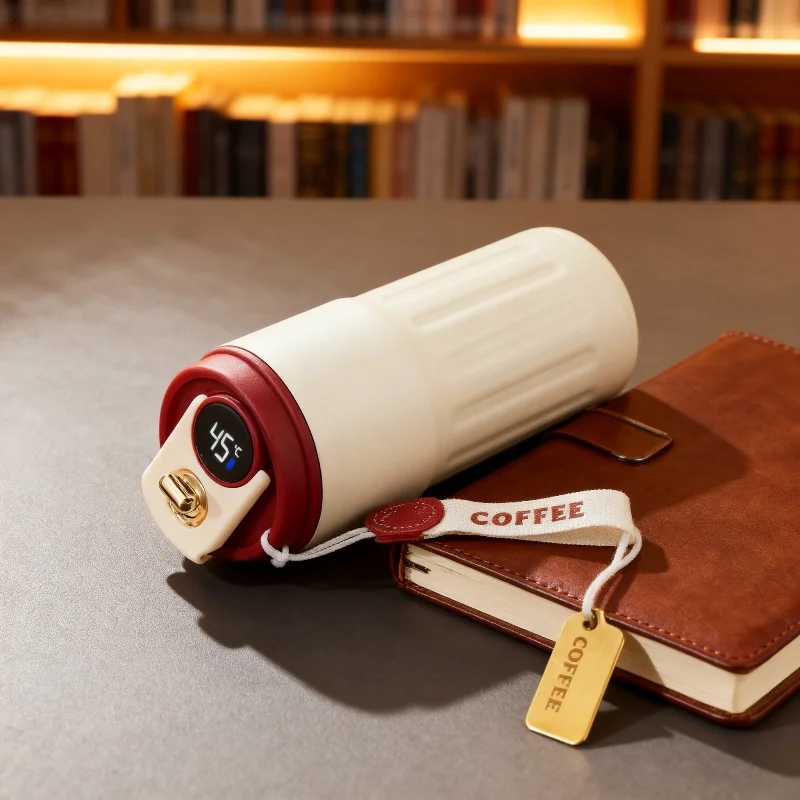 Smart Temp Display 316 Stainless Steel Thermos, Vacuum Insul Coffee Mug w/LED for Hot Cold Drink Gift All