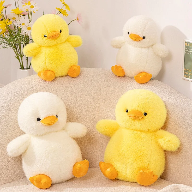 

1PC 25-32cm Simulation Cute Fluffly Hair Yellow Duck Plush Toys Soft Stuffed Animal Cartoon Goose Pillow Kawaii Room Decor Gifts