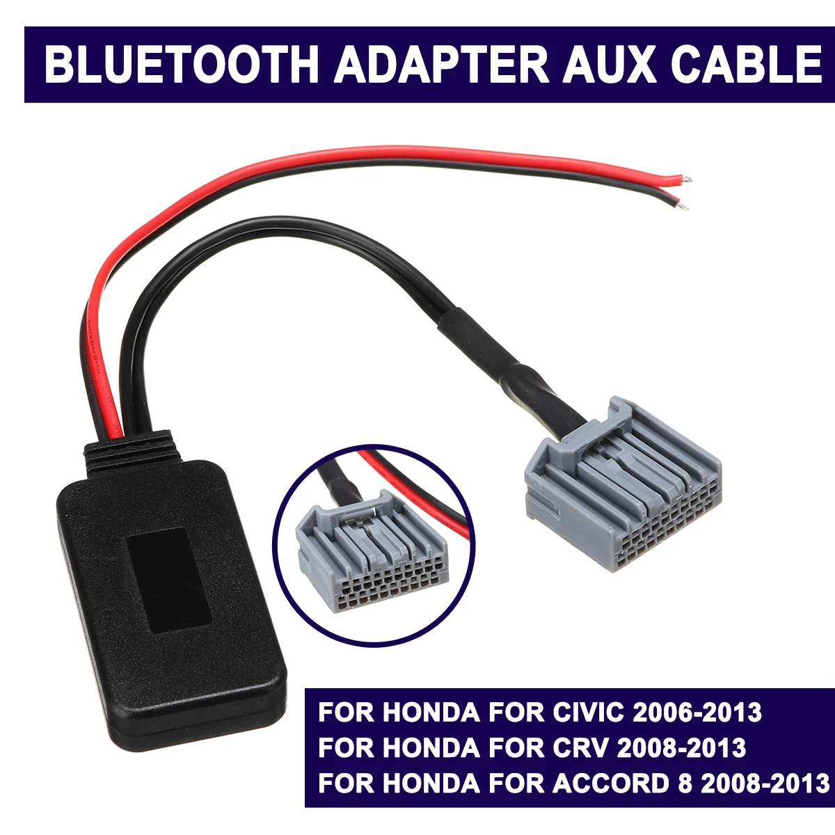 

Для Honda для Civic 2006-2013 для CRV для Accord 2008-2013 беспроводной адаптер Bluetooth 4,0 Aux кабель адаптер аудиоприемника