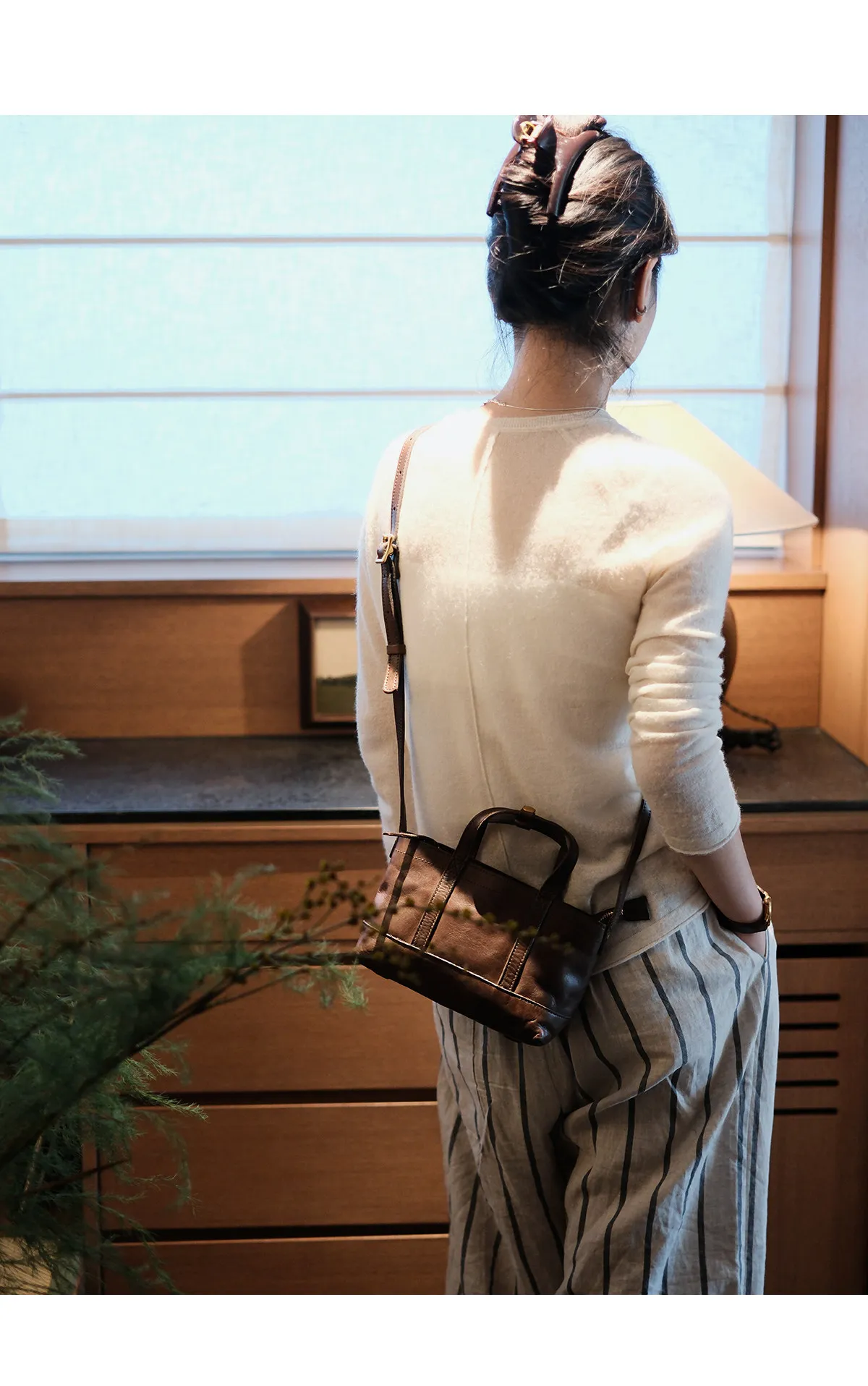 PNDME lässige handgefertigte Damen-Handtasche aus echtem Leder, modische Designer-Handtasche aus natürlich pflanzlich gegerbtem Rindsleder, Umhängetasche – Detail 11