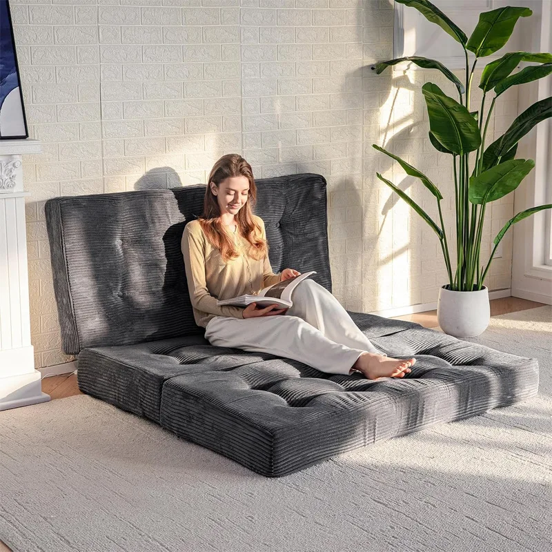 

Three Folding Sofa Compression Lazy Folding Mattress Sponge Guest Mattress Portable Camping Sleeping Bed Sofa
