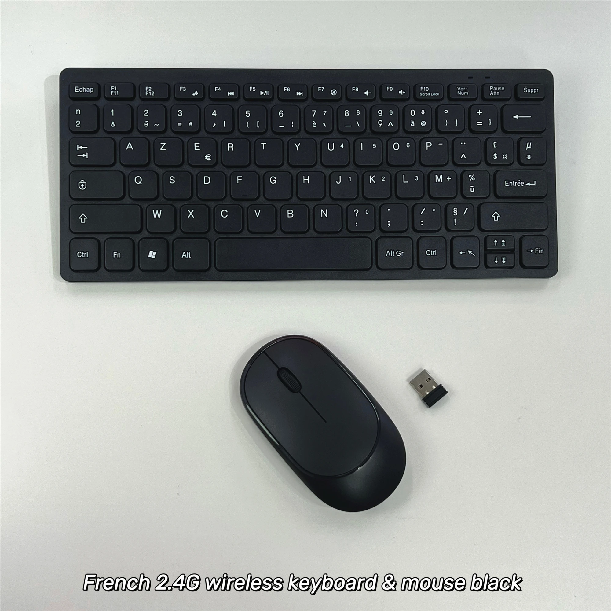 Francês espanhol russo coreano 2.4g teclado sem fio e mouse mini conjunto combinado para notebook portátil mac desktop computador