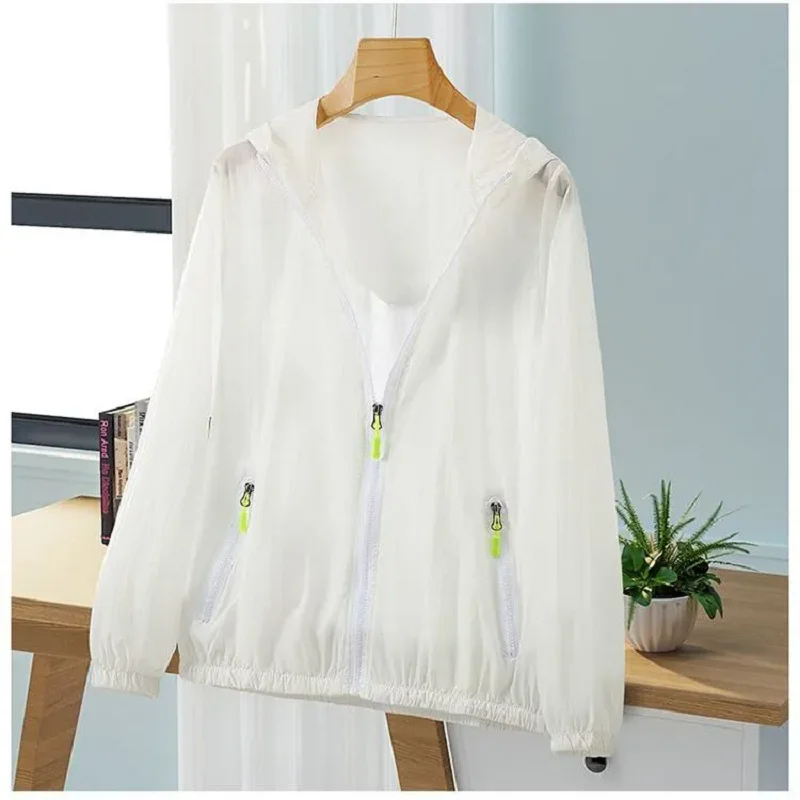 2025 جديد الصيف سترة النساء ملابس وقاية من الشمس عادية مقنعين الأشعة فوق البنفسجية حماية تنفس رقيقة معطف الإناث فضفاضة قصيرة القمم B9 #5