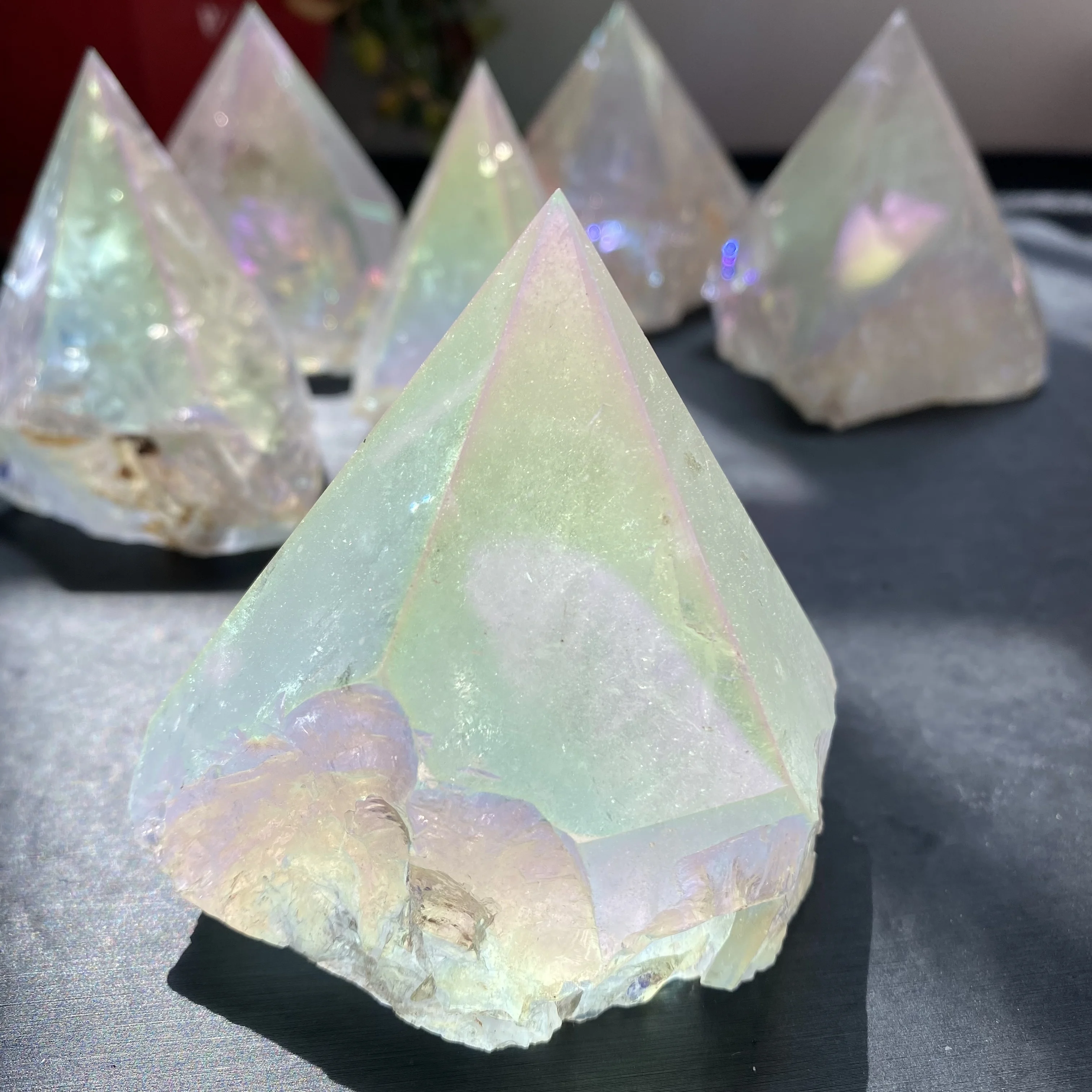 Wholesale Natural High Quality Handmade Polished Aura Clear Quartz Raw Rough Point Tower Crystals Healing Stone For Decor