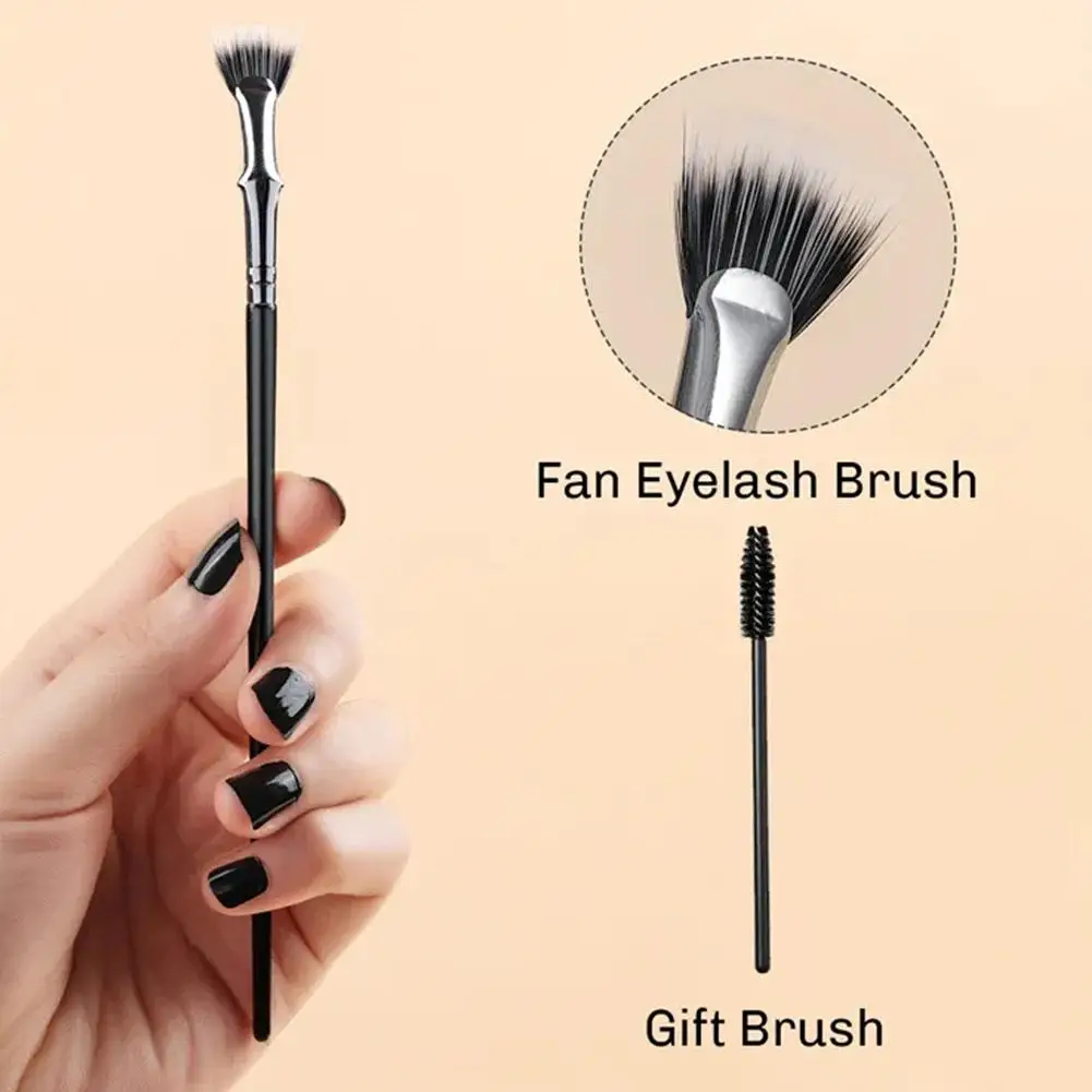 Eyelash Fan Brushes para Maquiagem, Lash Fan, escovas dobradas, sobrancelha angular, Facial Fan Brush, Natural Lifted Effects, Enhance Lower L, Q2M9