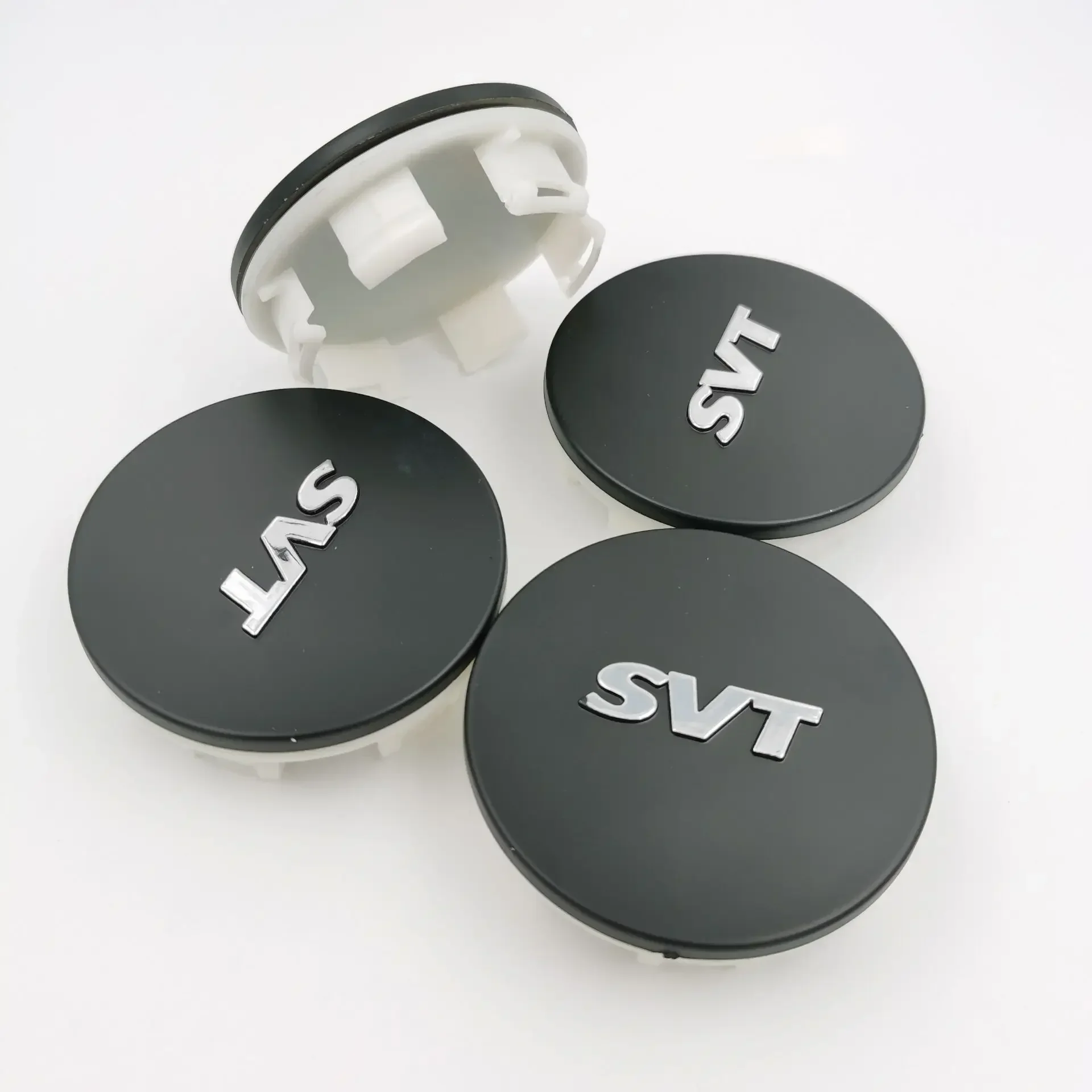 4pcs x 65mm Car Logo SVT Wheel Center Hub Caps Rim Emblem Badge Cover Sticker for 02-04 Focus Mustang F150 SVT F-150