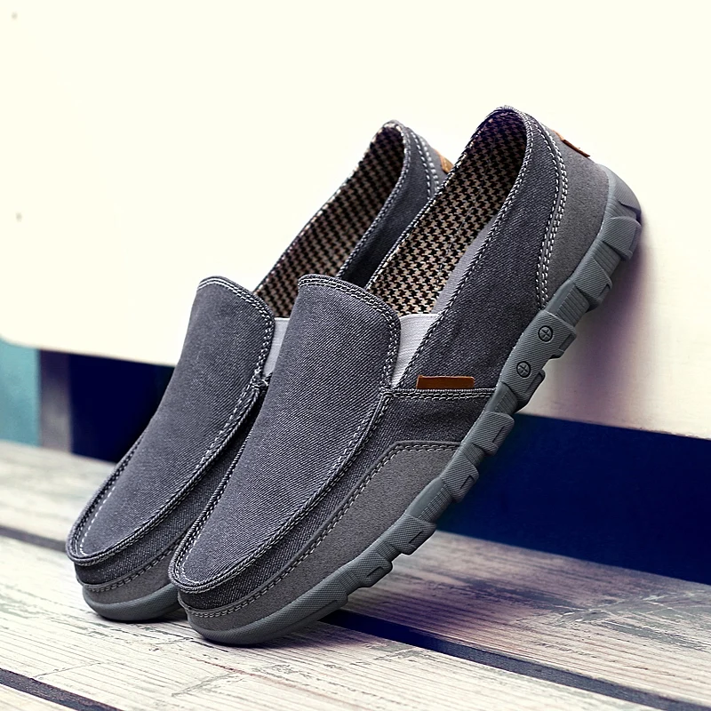 

Fashion Men's Casual Shoes Breathable Slip on Canvas Shoes Lightweight Men Walking Sneakers Driving Shoes Flat Loafers Size 48