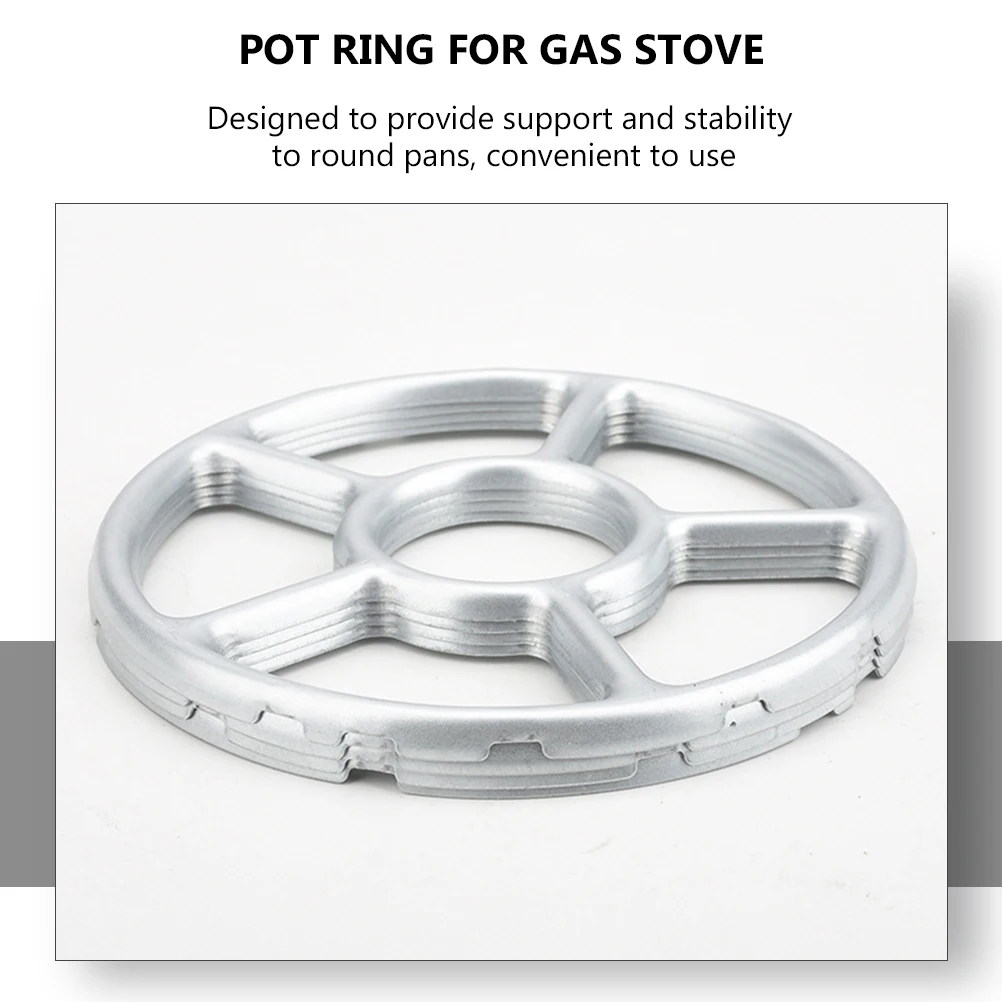 

3pcs Gas Stove Auxiliary Rack Wok Pot Silver Ring Support Stable Anti Slip Cooker Accessories Practical Kitchen Bar