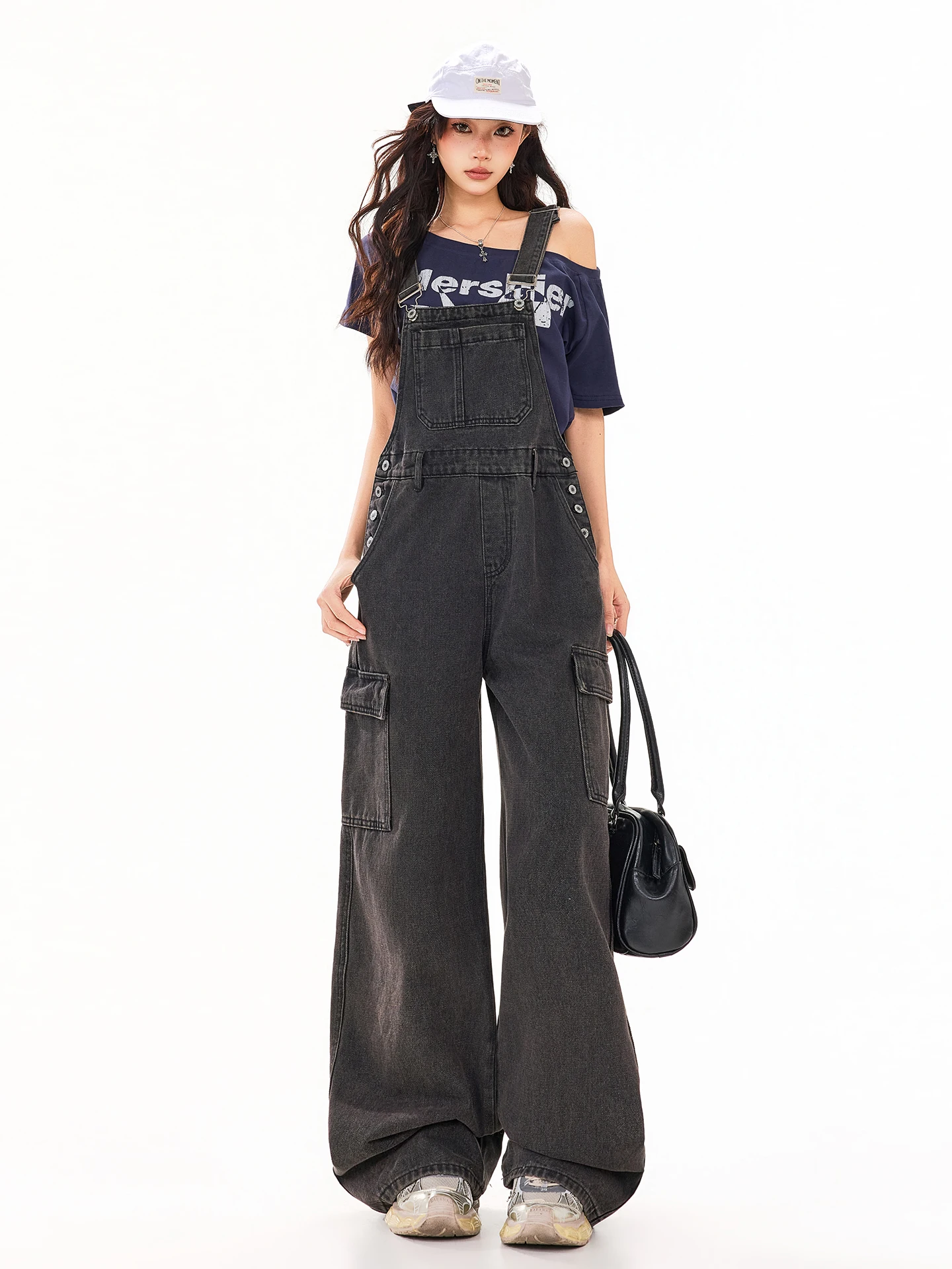 

American Retro Workwear Denim Overalls Women's Loose Lazy Age-Defng Wide Leg Jumpsuits Spring 2026 New Sle High Waist Pat...