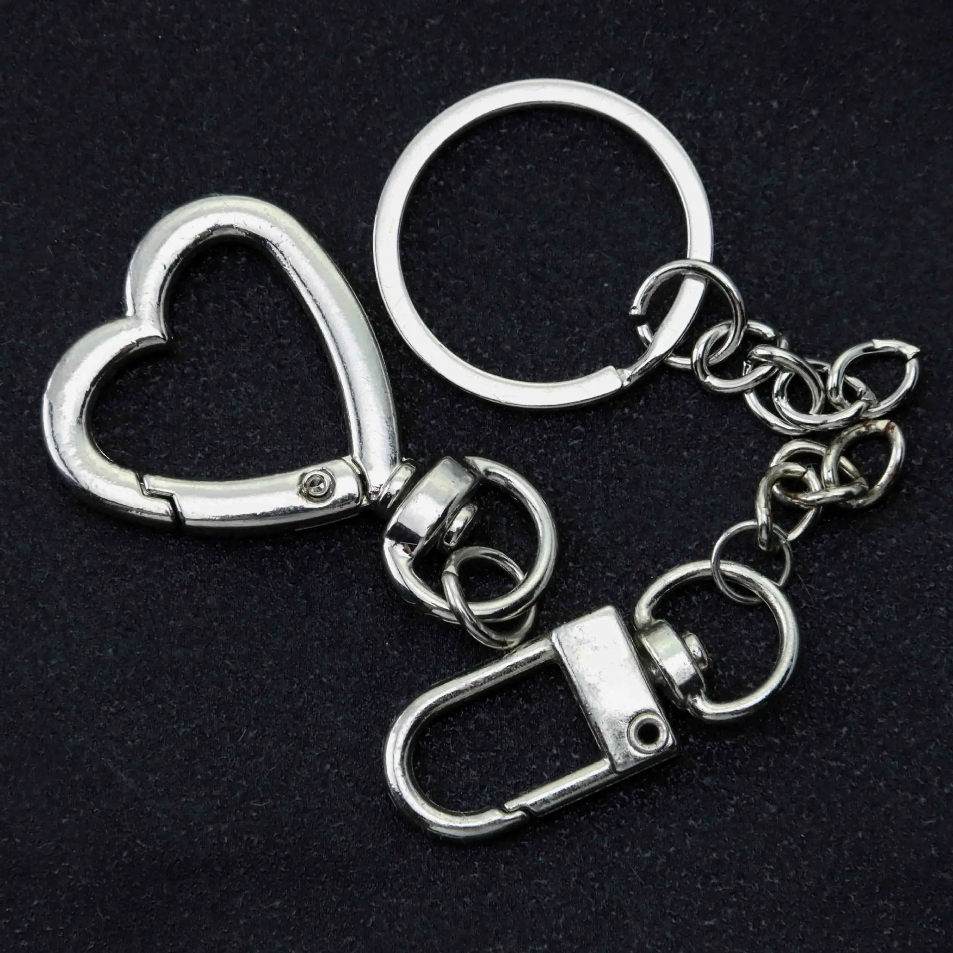 WZNB 25pcs Alloy Metal Charms Accessories Creative Diy Four-section Chain Key Ring Jewelry Accessories For Jewelry Pendants
