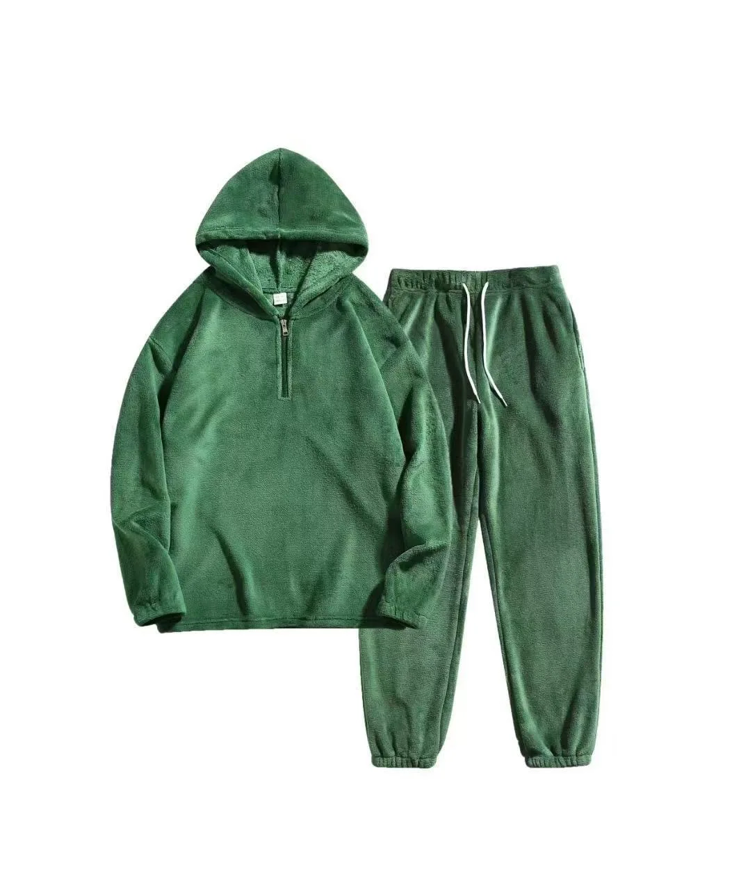 2025, Winter-Herren-Hoodie, Sporthose, einfarbig, warm, winddicht und kältebeständig, Sport-Set aus Wolle, lässiges Sport-Set, zweiteiliges Set – Detail 24