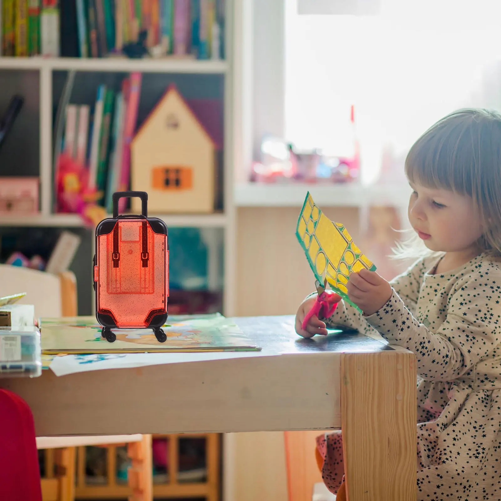 

5Pcs Child-Friendly Mini Suitcase Set Realistic Design with Easy Maneuverability Travel Role Play for Toddlers Color Recognition