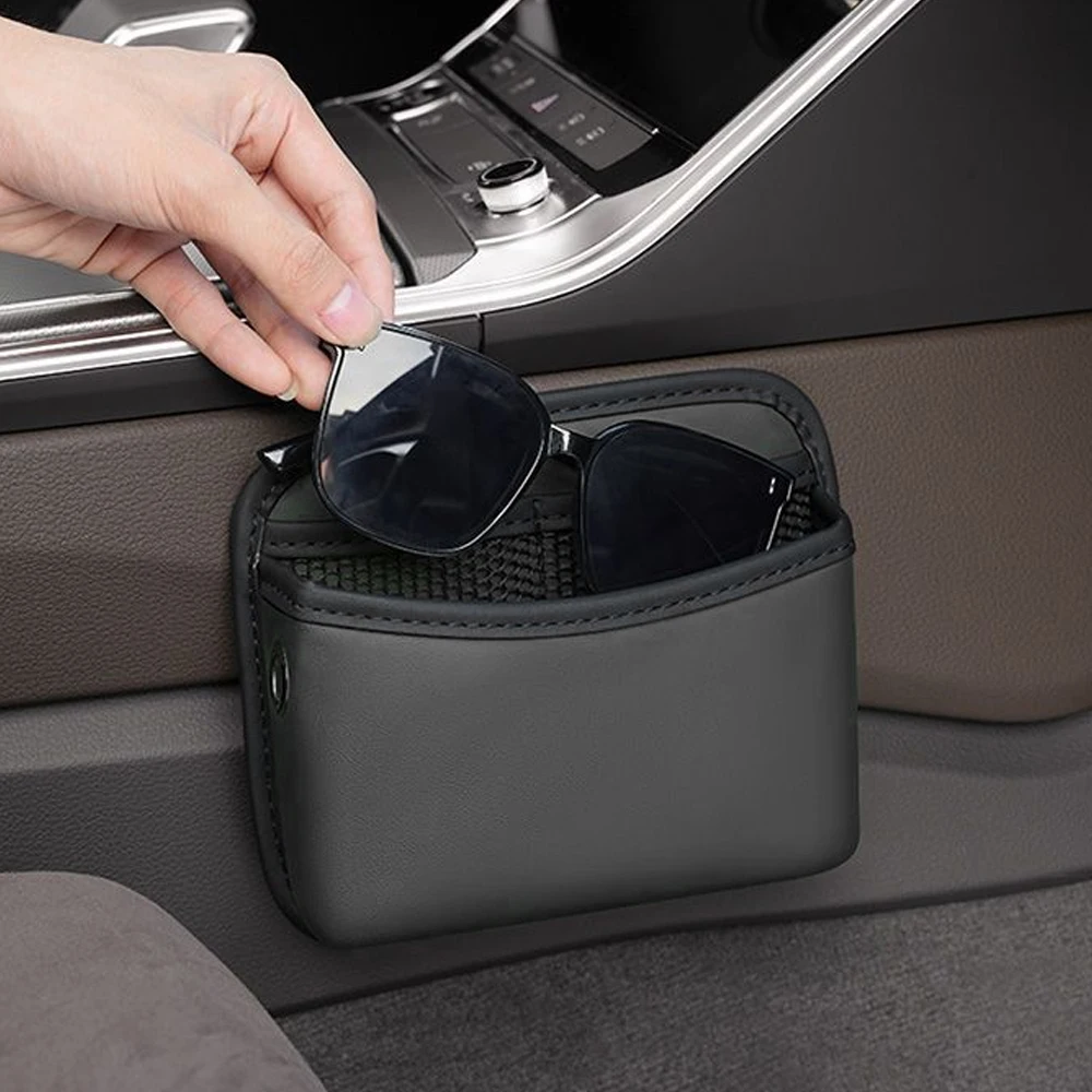 Auto-Türtasche, PU-Leder Auto-Netztasche Organizer für Karten, Handy, Sonnenbrille, Universelles Auto-Innenraum-Zubehör – Detail 4