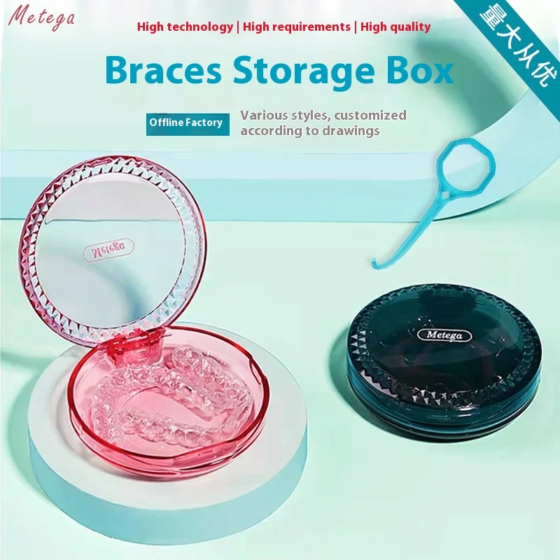 

Denture Storage box Portable Denture Holder Braces Transparent Case with Cover Retain Case for Brace