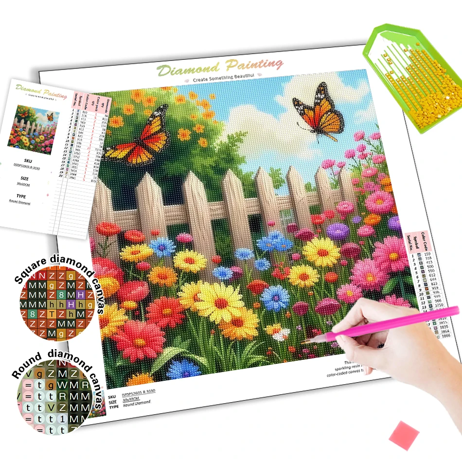 SDOYUNO Diamant-Gemälde, komplettes Set, bunte Blumen, Diamant-Mosaik-Gemälde-Set, Kristall-Strasssteine, Diamant-Kunst-Set, Wandkunst