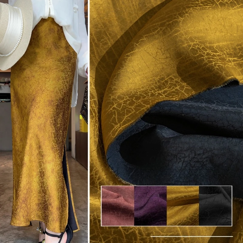 

Turtle Crack Rayon Jacquard Satin Fabric for Glossy Soft DIY Sewing Shirt Jacket Fabric Clothing Designer Dress Cloth Material