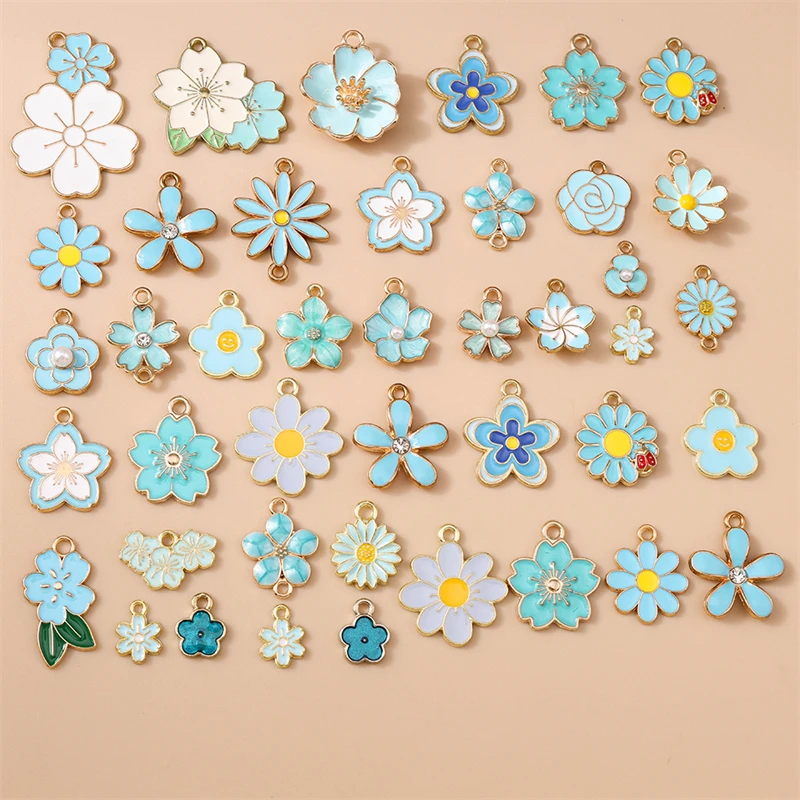 10/20 Stück Gemischte Zufällige Bunte Emaille-Blumen-Anhänger für Schmuckherstellung Ohrringe Halsketten Armbänder DIY Bastelbedarf – Detail 13