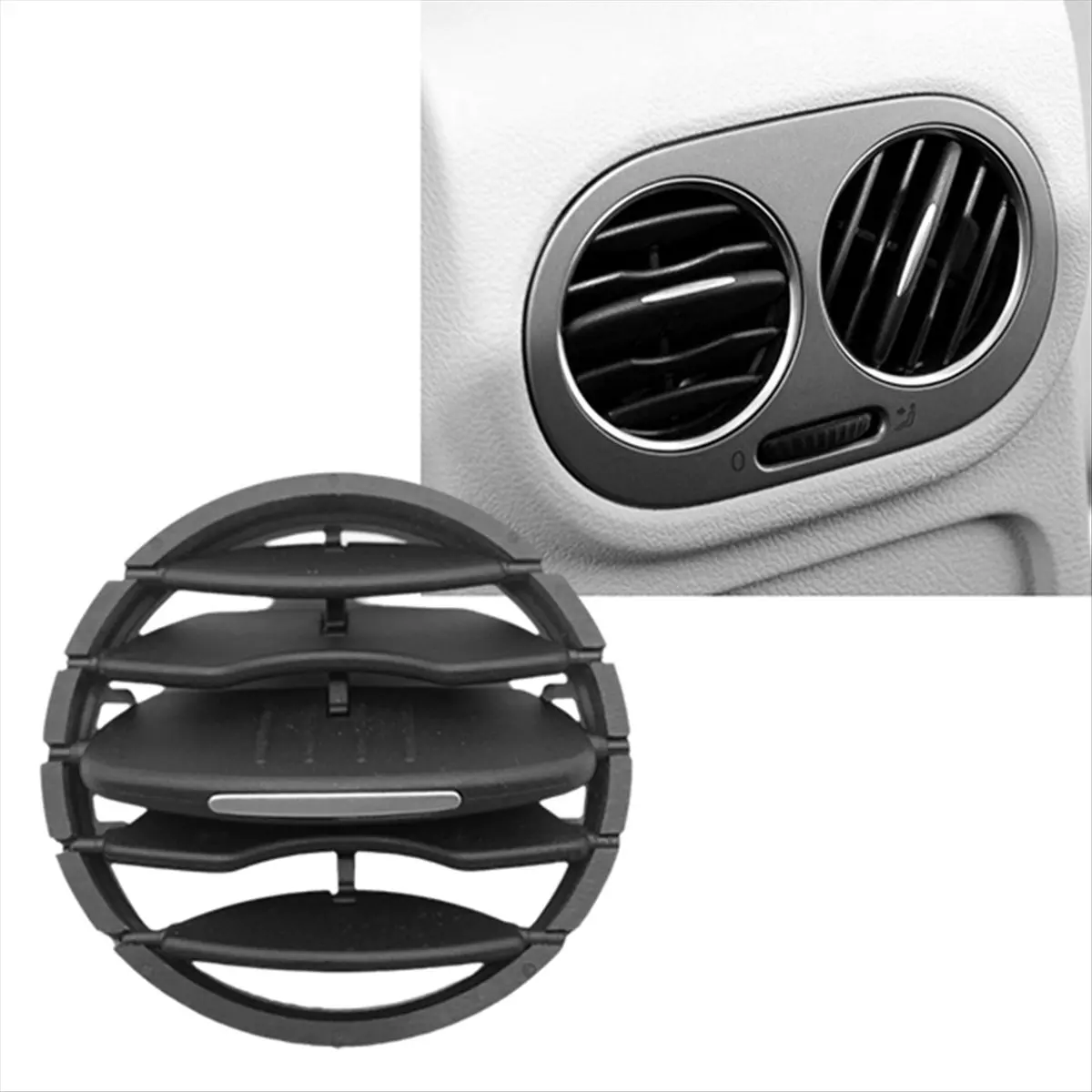L96A 2Pcs Car Rear Air Conditioner A/C Air Outlet Grille 5ND819203 for VW Tiguan 2010-2017 Round Air Outlet Grille