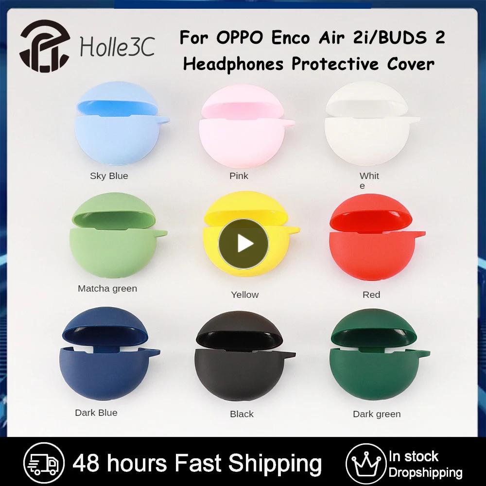 1PCS Creative Multi-colour Silicone Headphone Case For OPPO Enco Air 2i/BUDS 2 High Quality Durable Portable Headphone Case