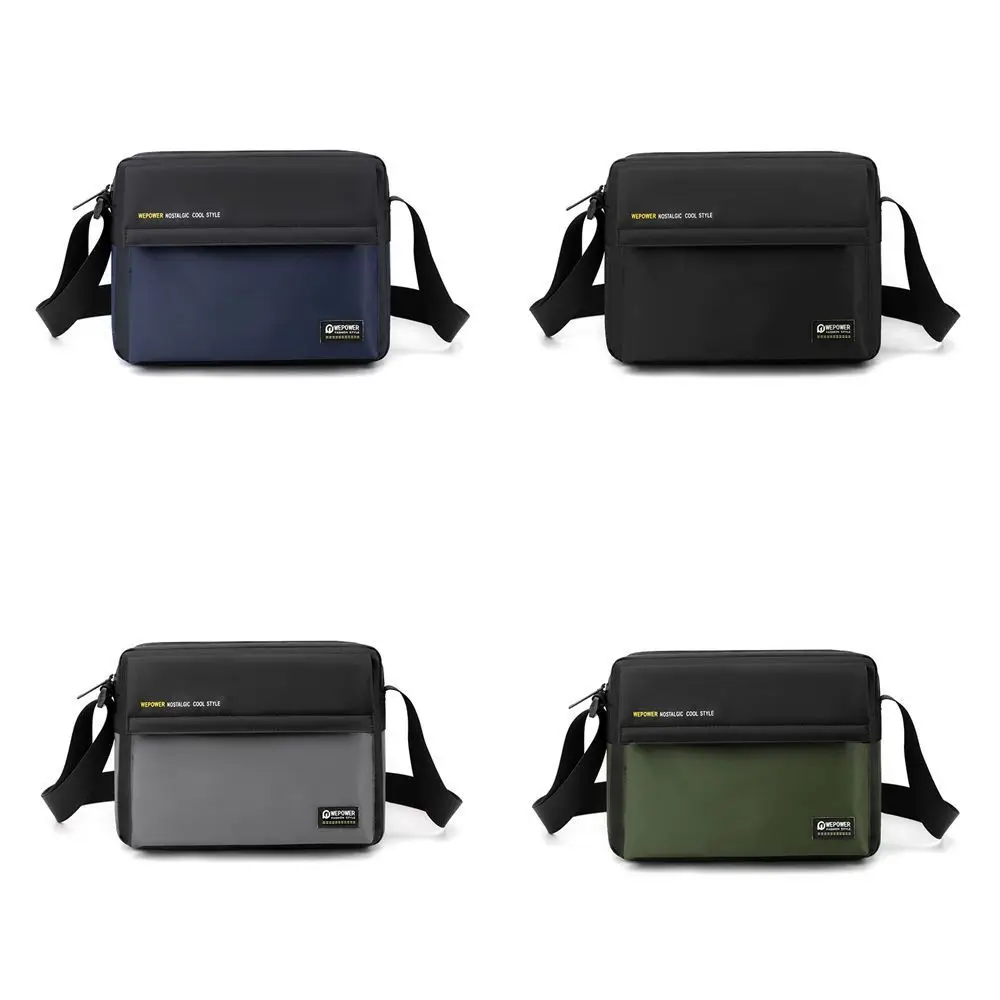 حقيبة كتف رجالية بكتف واحد من القماش متعددة الجيوب حقيبة ساعي البريد للرجال بسعة كبيرة مربعة من النايلون حقيبة كروس للسفر