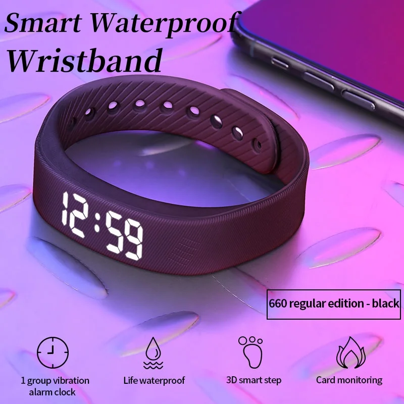 

Smart Multifunctional Wristband Fitness Bracelet IP65 Waterproof Sport LED Activity Sleep Tracker 24 Hours Pedometer Smart Watch