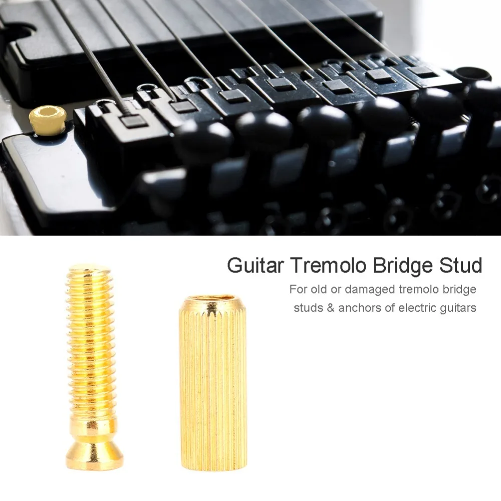 2PCS 8mm Tremolo Bridge Studs Metal Gold Color Electric Guitar Bridge Studs Floyd Rose Bridge Studs Guitar System Parts