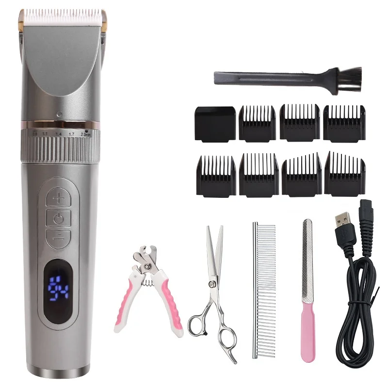 

Professional Cordless Electric Pet Hair Clipper Set High-Power Beauty Body Groomer with Ceramic Blade