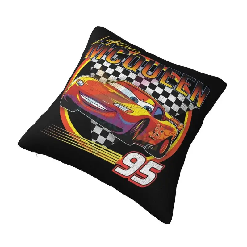 Custom Nordic Style Lightning McQueen Sport Cars Cushion Cover 45x45cm Soft Pillow for Sofa Car Square Pillowcase