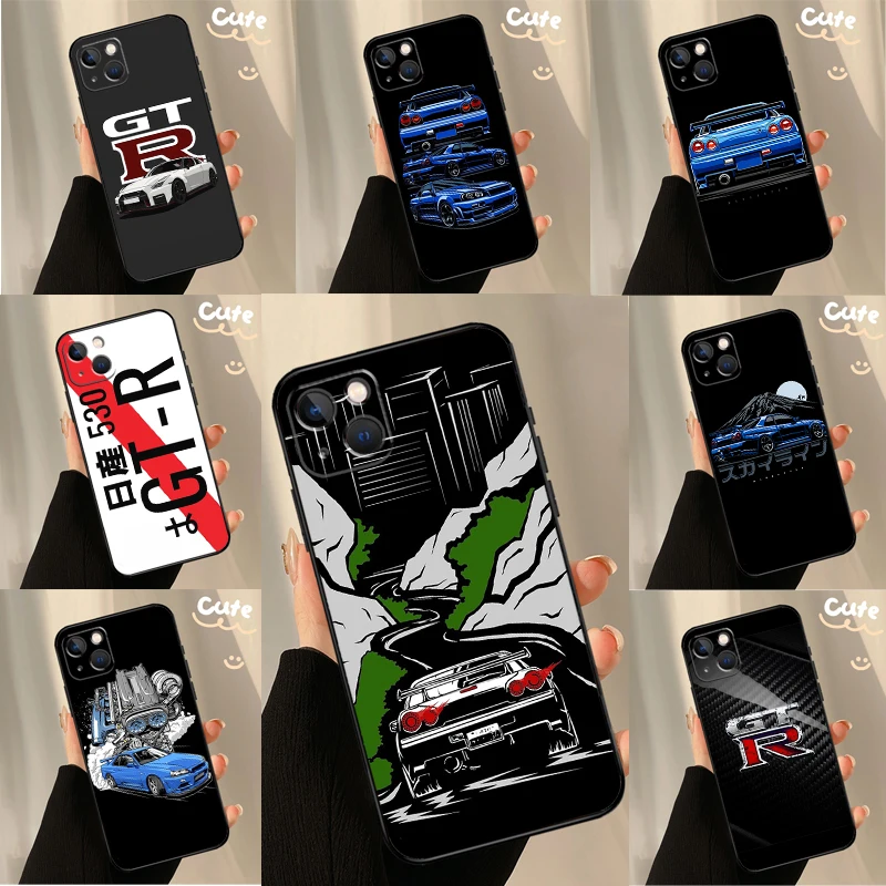 JRM Skyline GTR R34 Cover For iPhone 12 11 13 14 15 16 Pro Max Mini Plus  XS Max X XR Phone Case