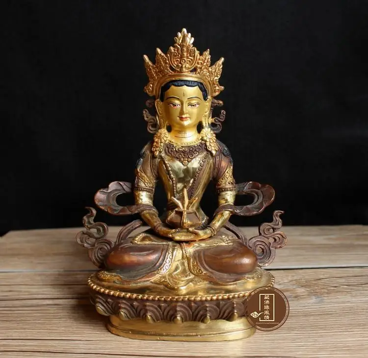 

collection # HOME # OFFICE House efficacious Talisman Tibetan Buddhism gilding brass Amitayus statue Decoration