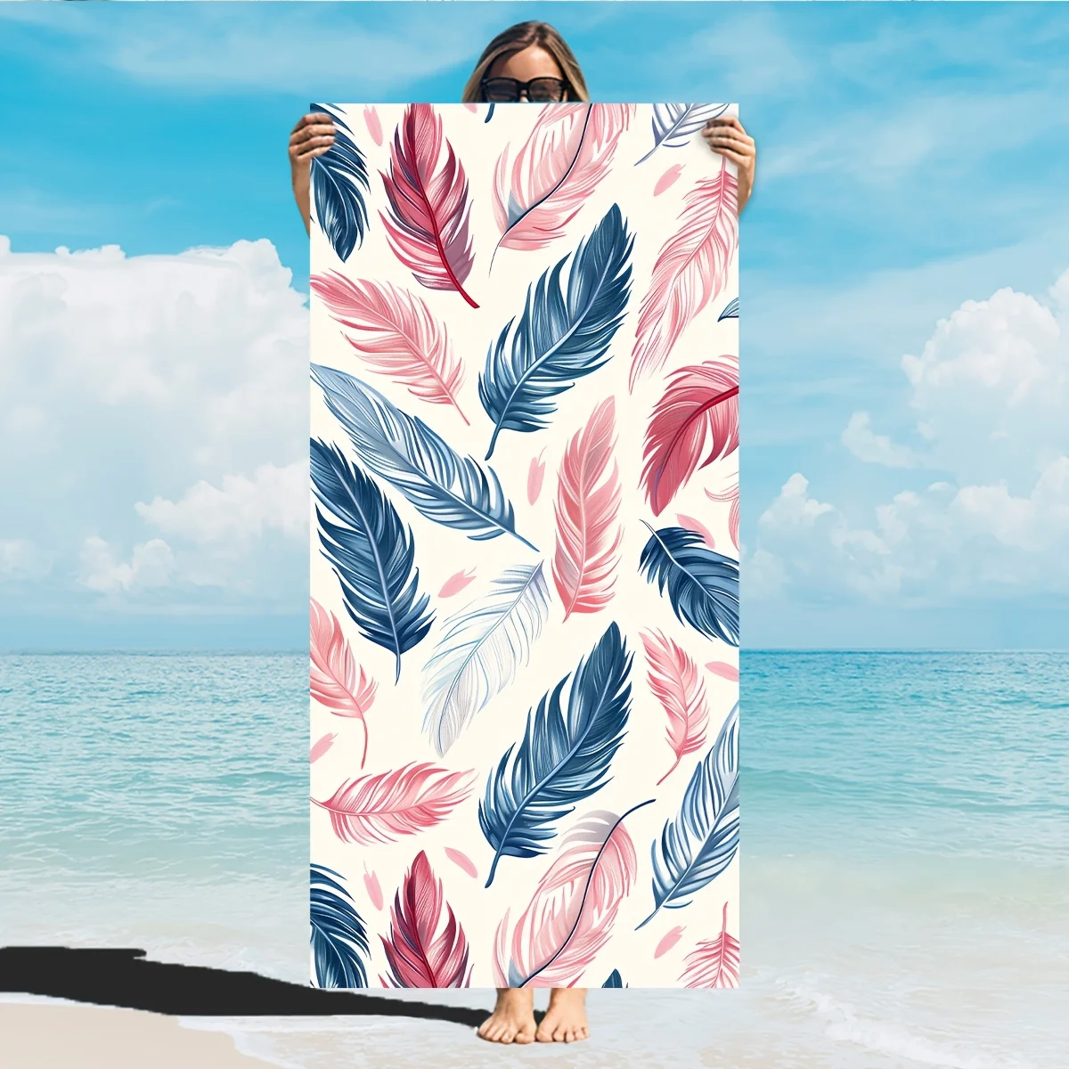 

1pc Quick-Dry Palm Leaf Beach Towel - Lightweight, Soft Microfiber for Swimming, Pool & Travel | Absorbent & Machine Washable