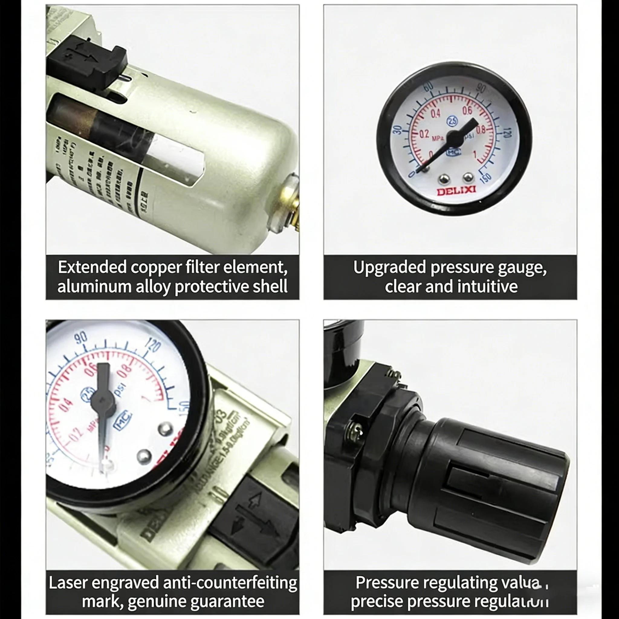 Pneumatic AW2000-02D Single Filter Pressure Regulating Valve Automatic Drainage TWT2000 Oil-water Separator Thimble