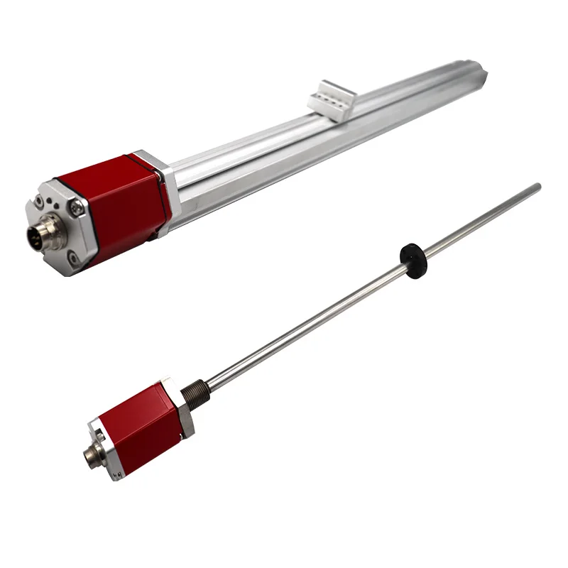 

Telescopic displacement sensor, float ball built-in oil cylinder stroke